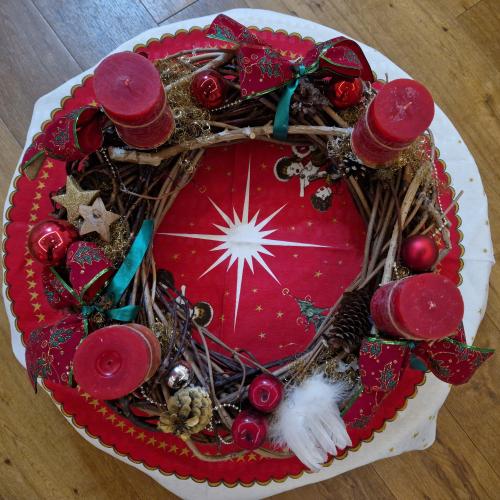 Adventkranz von oben fotografiert