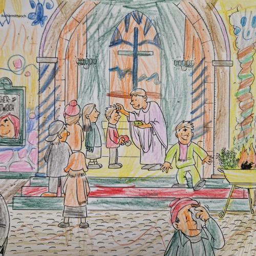 Ausmalbild Aschermittwoch