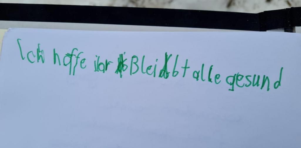 Verena Ein in das Weihnachtsbuch geschriebener Wunsch